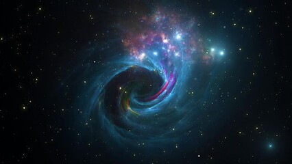 Wall Mural - Galaxy and Nebula. Abstract space background. Endless universe with stars and galaxies in outer space. Cosmos art. Motion design.
