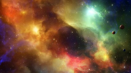 Galaxy and Nebula. Abstract space background. Endless universe with stars and galaxies in outer space. Cosmos art. Motion design.
