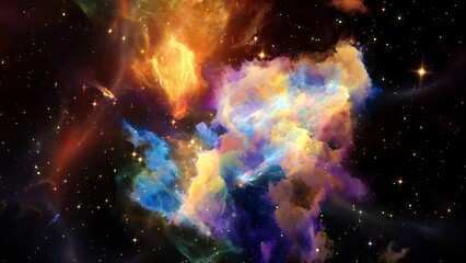 Wall Mural - Galaxy and Nebula. Abstract space background. Endless universe with stars and galaxies in outer space. Cosmos art. Motion design.
