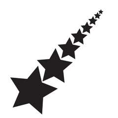 Wall Mural - flying star, comet with tail, falling meteor, abstract galaxy element. abstract silhouette of shooti