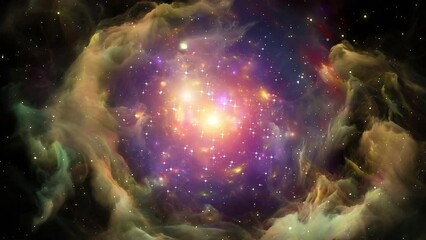 Wall Mural - Galaxy and Nebula. Abstract space background. Endless universe with stars and galaxies in outer space. Cosmos art. Motion design.
