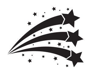 Wall Mural - abstract silhouette of shooting star. shooting stars icon vector set. meteorite and comet symbols. f