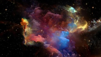 Galaxy and Nebula. Abstract space background. Endless universe with stars and galaxies in outer space. Cosmos art. Motion design.
