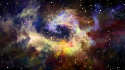 Wall Mural - Galaxy and Nebula. Abstract space background. Endless universe with stars and galaxies in outer space. Cosmos art. Motion design.

