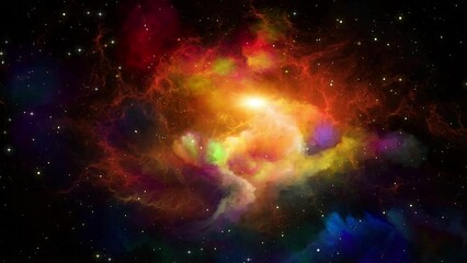 Galaxy and Nebula. Abstract space background. Endless universe with stars and galaxies in outer space. Cosmos art. Motion design.
