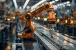 A high-tech robotic arm with precision control performs tasks in an automated industrial environment