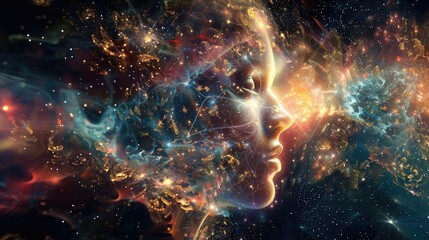 Poster - Abstract images and technology that embody the human mind