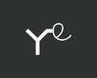 initial letter YE modern  logo design template