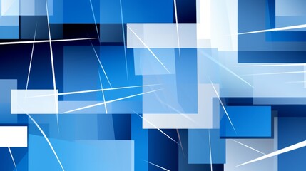 Aufkleber - Dark blue white chaotic geometric pattern with squares rectangles for abstract design background