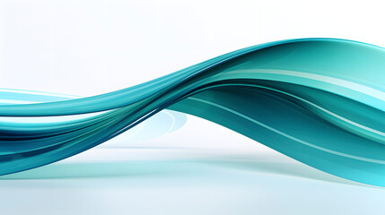 Wall Mural - Digital technology teal and white geometric curve abstract poster web page PPT background
