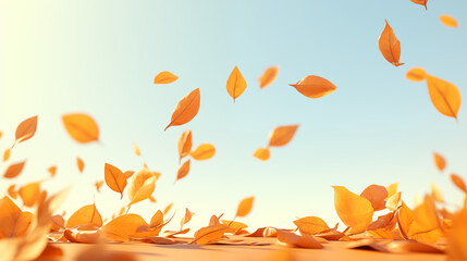 Sticker - Golden Leaves Twirling in Autumn Wind