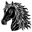 Horse Head Silhouette art logo vector illustration isolated on white background.
