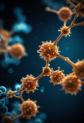 Aufkleber - Intricate molecular structure of infectious viral particle magnified under microscope