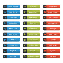 Wall Mural - set of web buttons