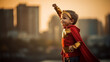 Superhero kid power concept