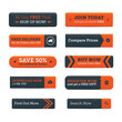 Call to action web buttons - orange and navy