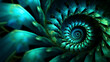 Digital blue and green separation art swirl curve abstract poster web page PPT background