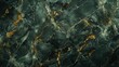 Dark olive green marble with fine veins of bright gold. 