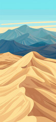 Wall Mural - Endless Desert Landscape Shift., Amazing and simple wallpaper, for mobile