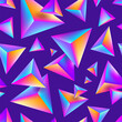Abstract seamless background with multicolored pyramid shapes. Vector illustration.