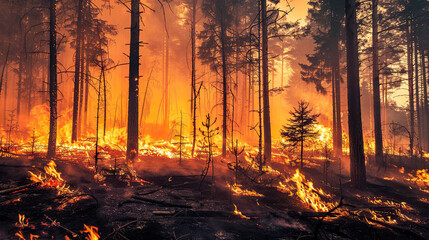 Wall Mural - Forest fires