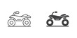 Atv icon in flat style. Quad bike vector illustration on isolated background. Transport sign business concept.