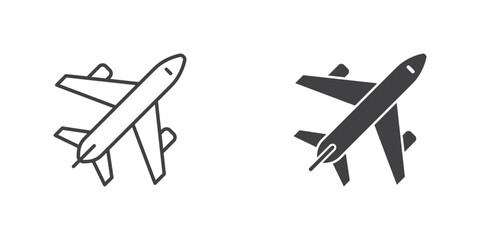 Wall Mural - Airplane icon in flat style. Plane vector illustration on isolated background. Transport sign business concept.