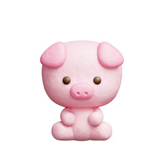Wall Mural - 3D cute pig, Cartoon animal character, 3D rendering.