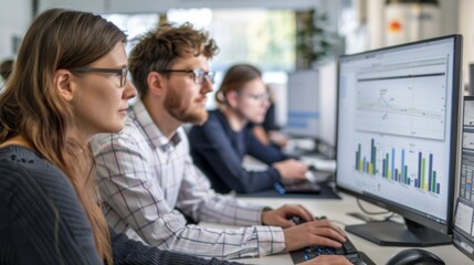 Poster - Group of People Sitting in Front of Computer Screen