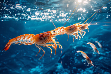 Wall Mural - shrimp on the sea