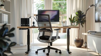 Poster - Modern Desk With Computer in Room