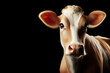 Animal portrait of a texas longhorn ox on a black background conceptual for frame, generative ai