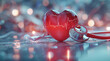 The heart with cardiograms and stethoscope on a blurred background