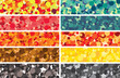 Colorful lenses or confetti web banners set. 10 commercial backgrounds. Hand drawn vector marketing collection III.