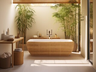 A Serene Morning in a Modern Bathroom Oasis