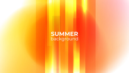 Aufkleber - Summertime abstract blurred background with bright orange dynamic gradients for Summer season creative graphic design. Vector illustration.