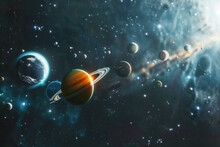 A Cosmic Display Of Planets Aligned In Space With Stars