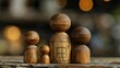 Artisanal Wooden Figure Grouping Symbolizing Holistic Family Financial Planning and Wealth Building Strategies