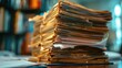 Stacks of Banking Regulations and Compliance Documents on Office Desk