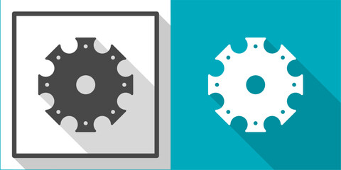 Sticker - Gears vector illustration icon with shadow. Illustration for business.