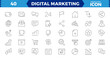© MDSalim - Big set Digital Marketing web icons, Content, search, marketing, ecommerce, seo, electronic devices, internet, analysis, social and more line icon.