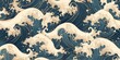 A pattern of ocean waves in the style of Japanese style