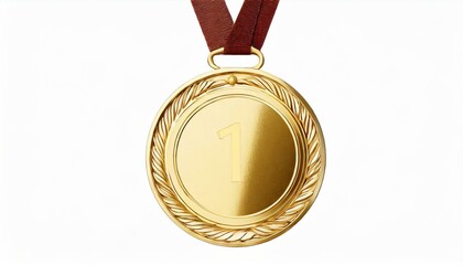 Wallpaper texted First place  gold medal on isolated background