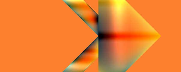 Poster - a colorful arrow pointing to the right on an orange background