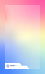 Poster - Vertical story template in gradient colors. Social media frame vector illustration.