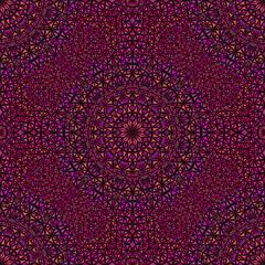 Poster - Seamless bohemian curved triangle mandala pattern design - kaleidoscope abstract mosaic vector background