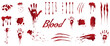 Blood collection, Vector bloody horror drop, drip, splatter, creepy splash