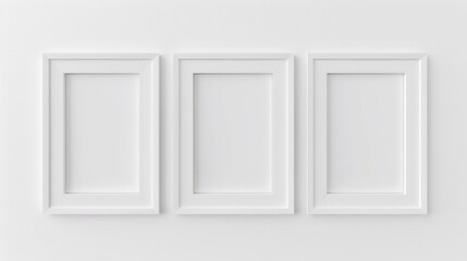 Wall Mural - white room with 3 frames wall 