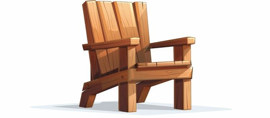 Sticker - Wooden chair featuring a cartoon design with a stylish armrest made of wood