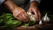 chef leaf garlic fresh